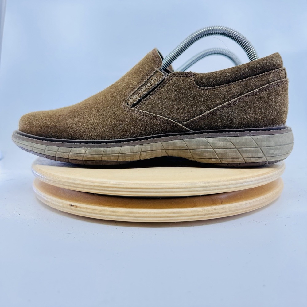 Merrell World Vue Moc Men's 8 Brown Suede Slip On Comfort Shoes Fall Winter‎